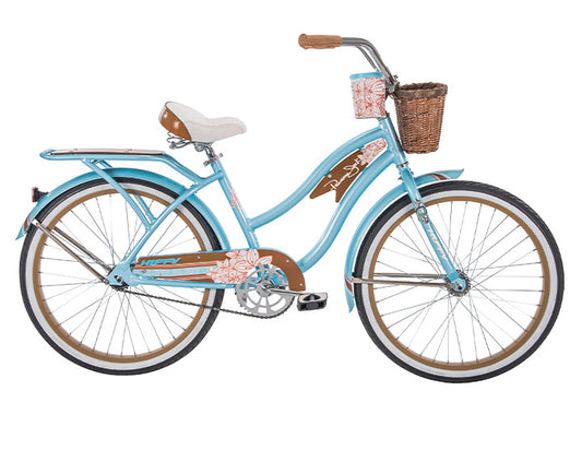 Bicicleta Huffy Tipo Crucero Panama Jack Para Mujer Rodada 24 Color Azul