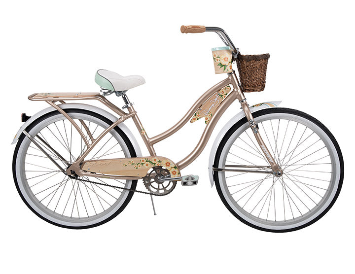 Bicicleta Huffy Tipo Crucero Panama Jack Rodada 26 Para Mujer Color Beige